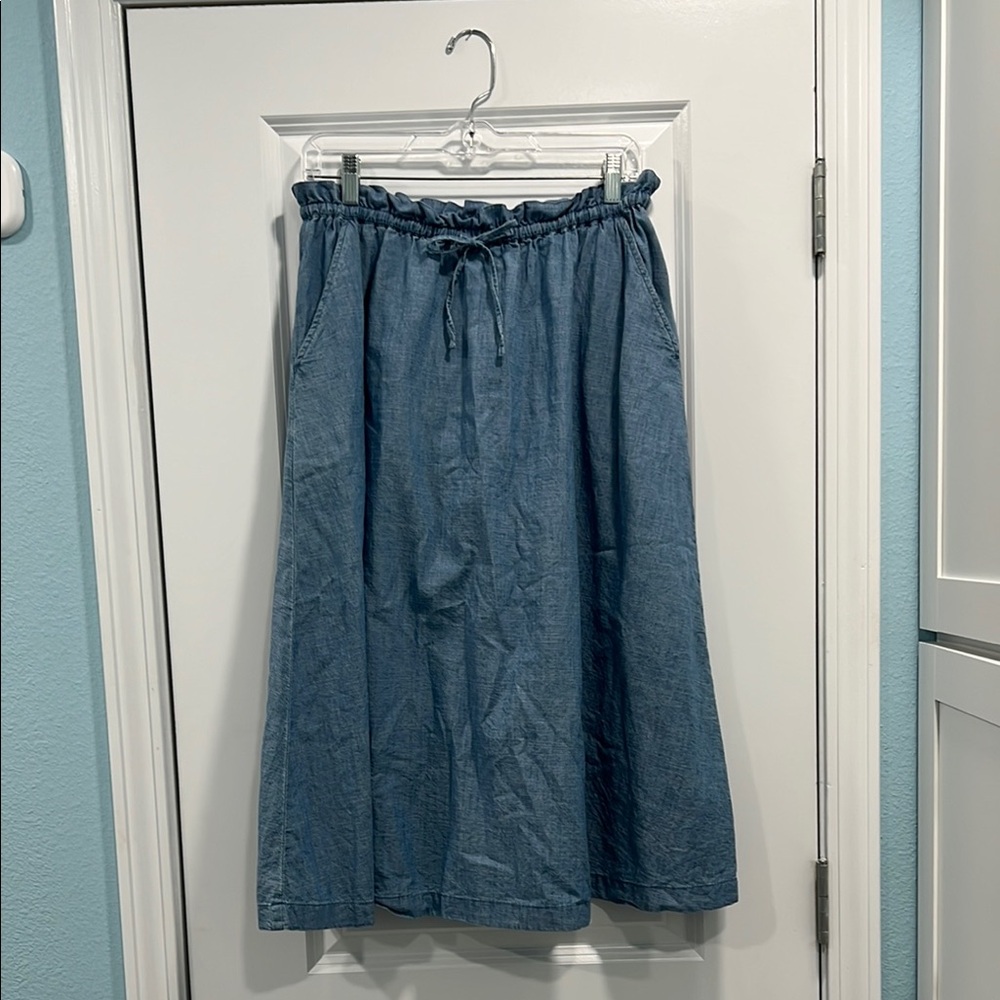 J. Crew Factory Chambray midi skirt